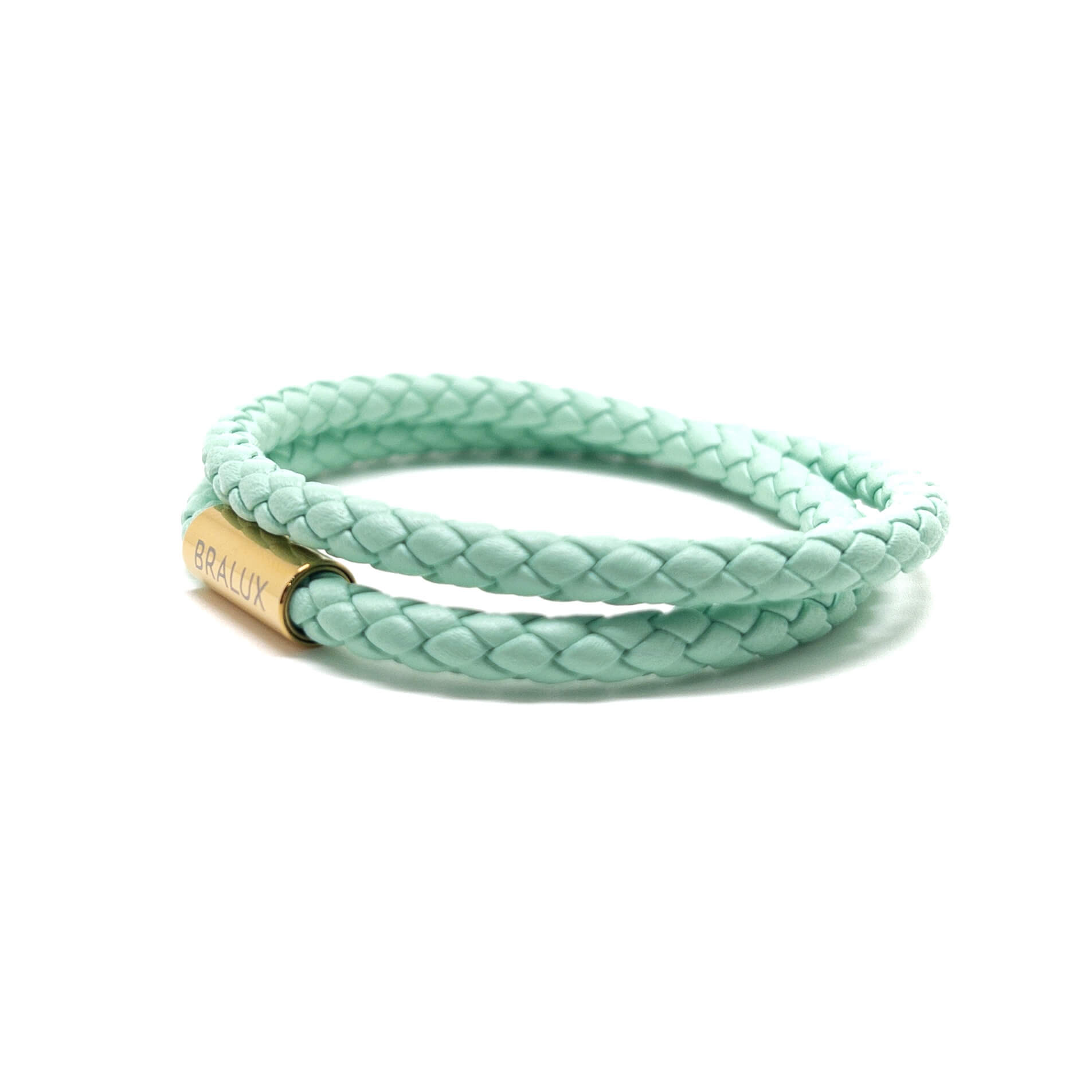 The Duo Light Green Leather Bracelet