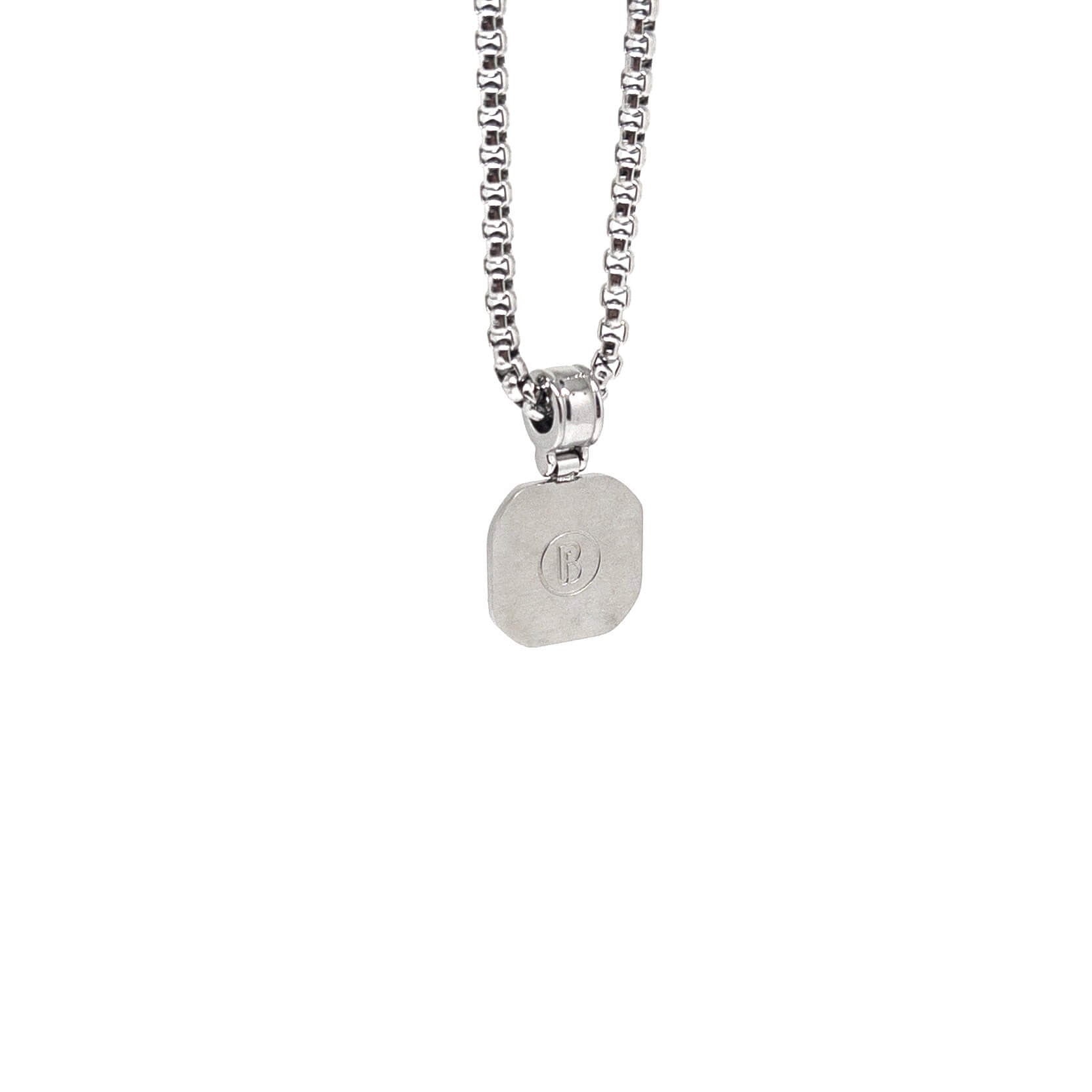 Onyx Square Necklace - Silver