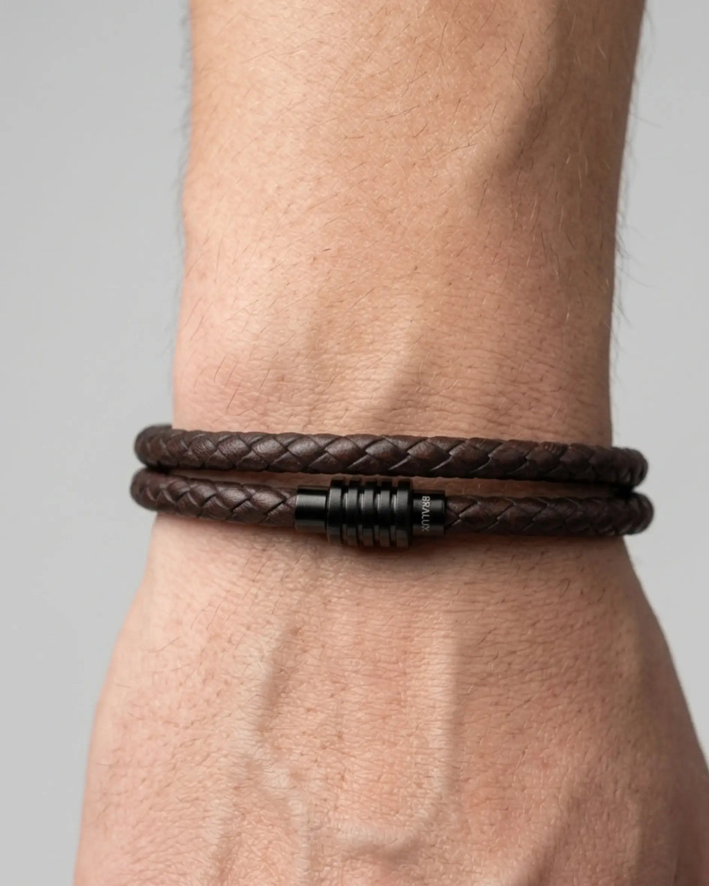 Cuir Duo marron foncé – Noir