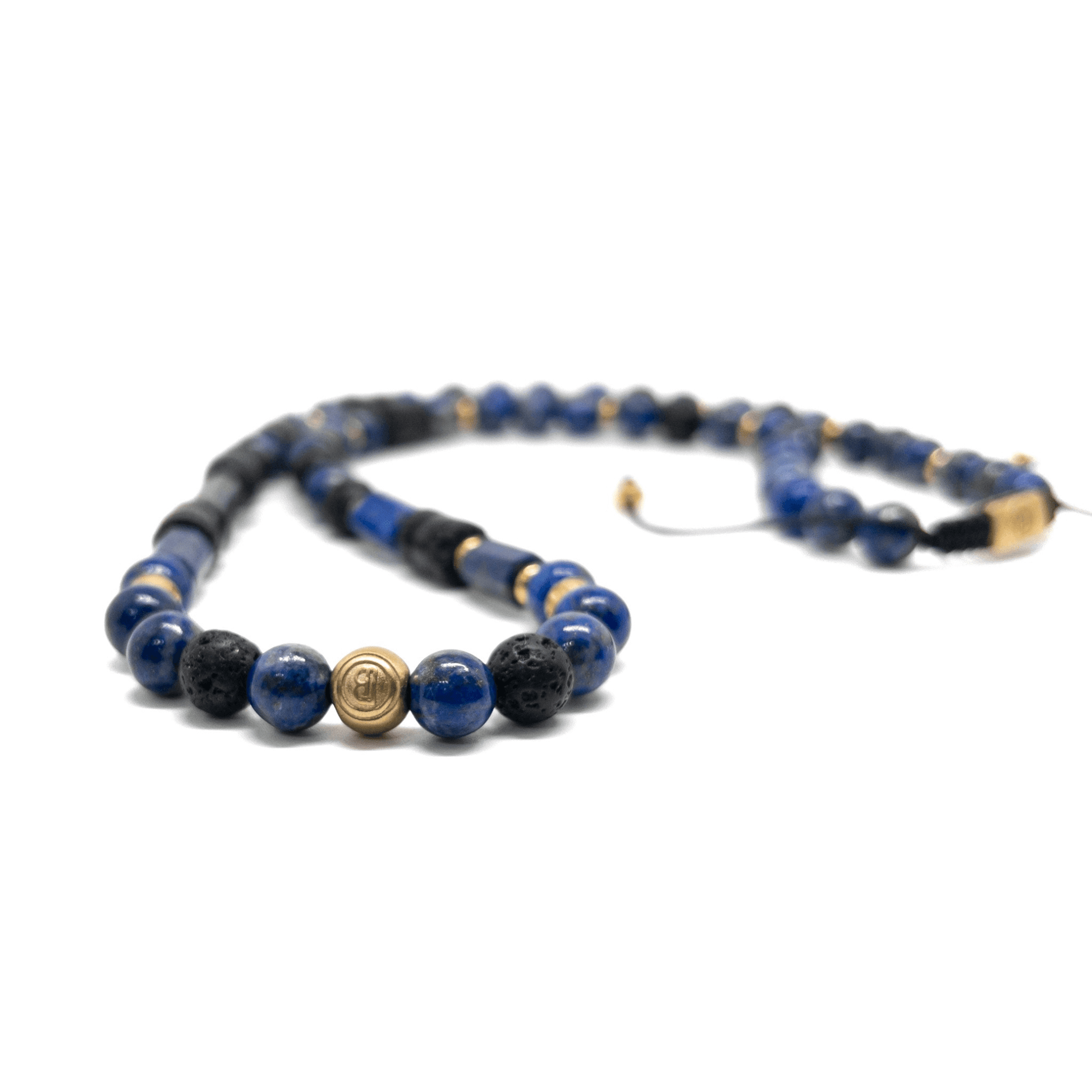 Lapis Lazuli Volcanic Necklace - gold