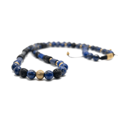 The Lapis Lazuli and Volcanic Stones Necklace