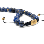 Collier en lapis-lazuli volcanique - or