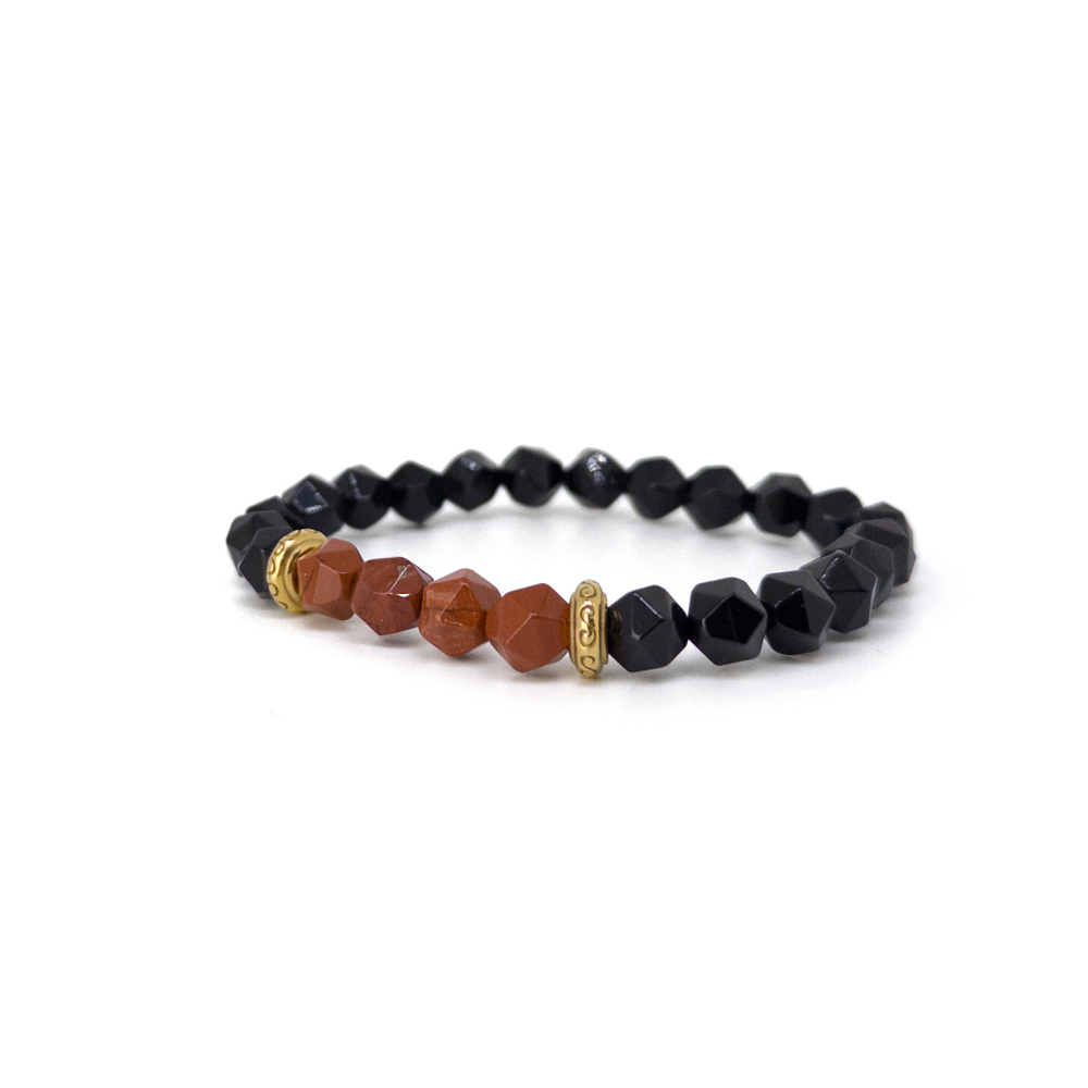 Faceted Agate Jasper Bracelet – Gold