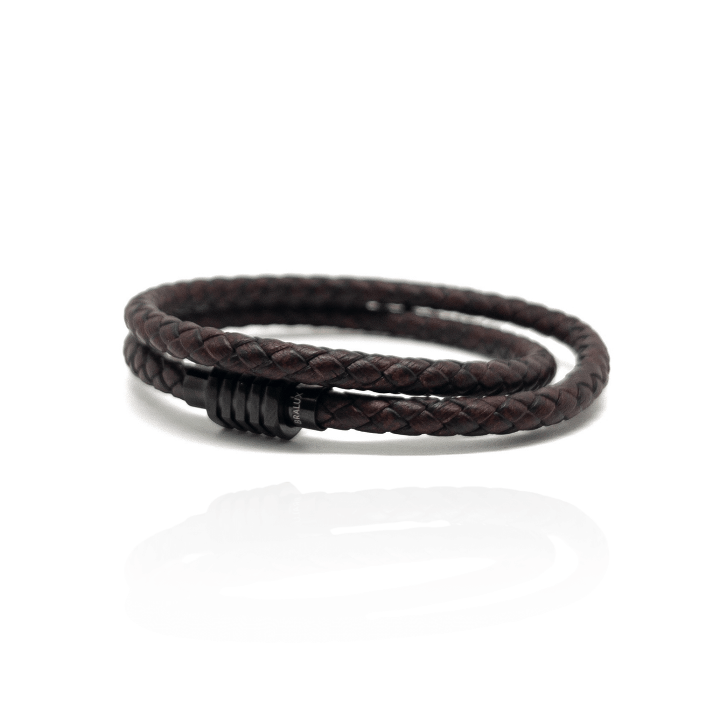 The Dark Brown duo and Black Plated Buckle Leather bracelet