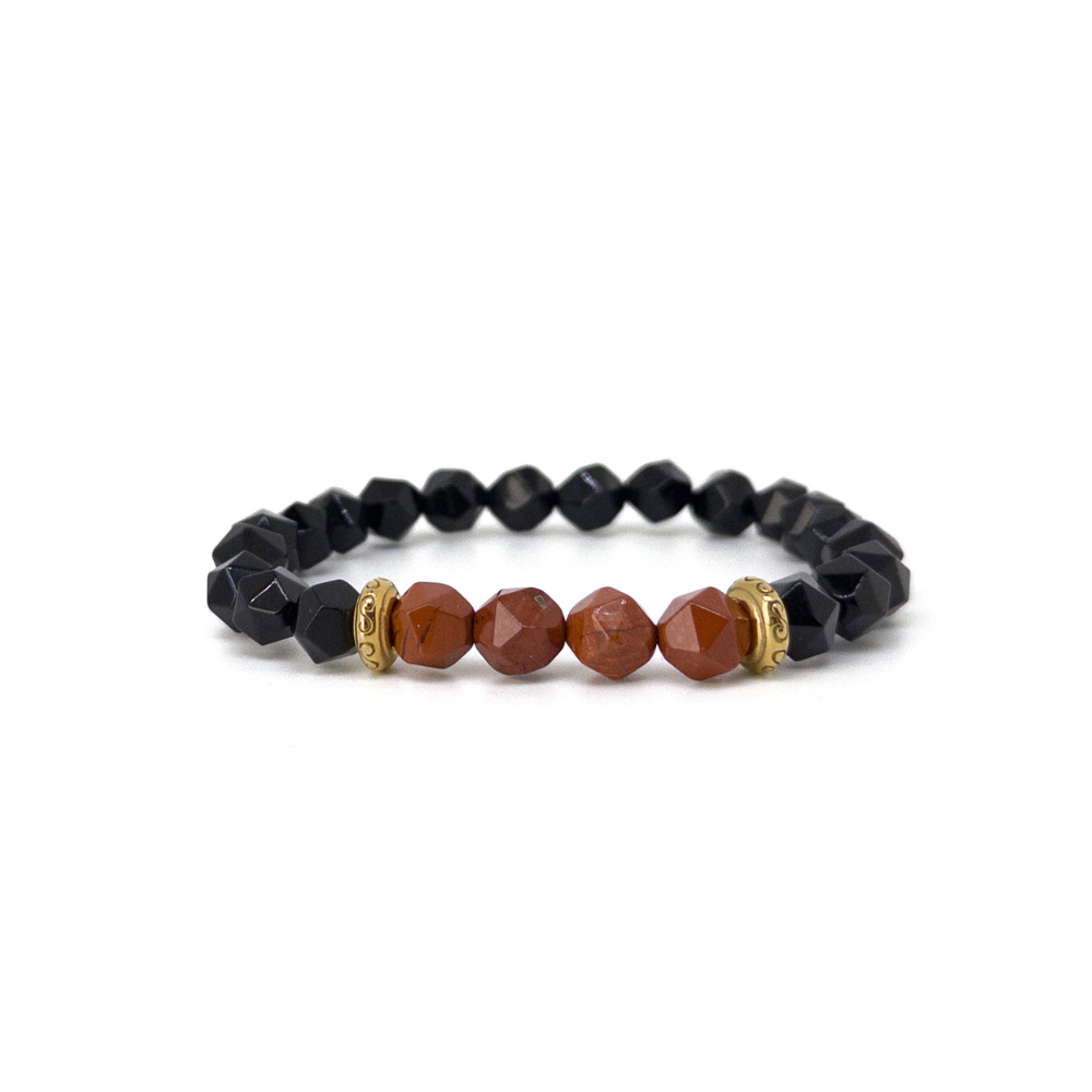Faceted Agate Jasper Bracelet – Gold Main image