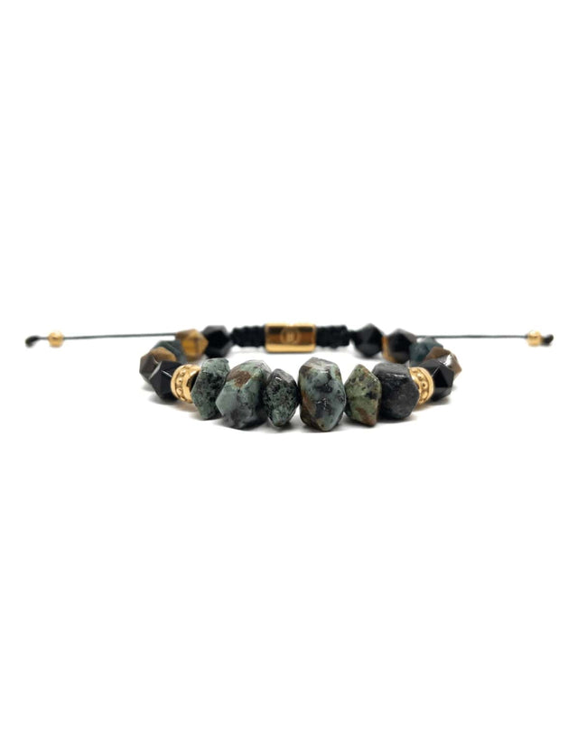 Tiger Eye Turquoise Thread Bracelet – Gold Main image