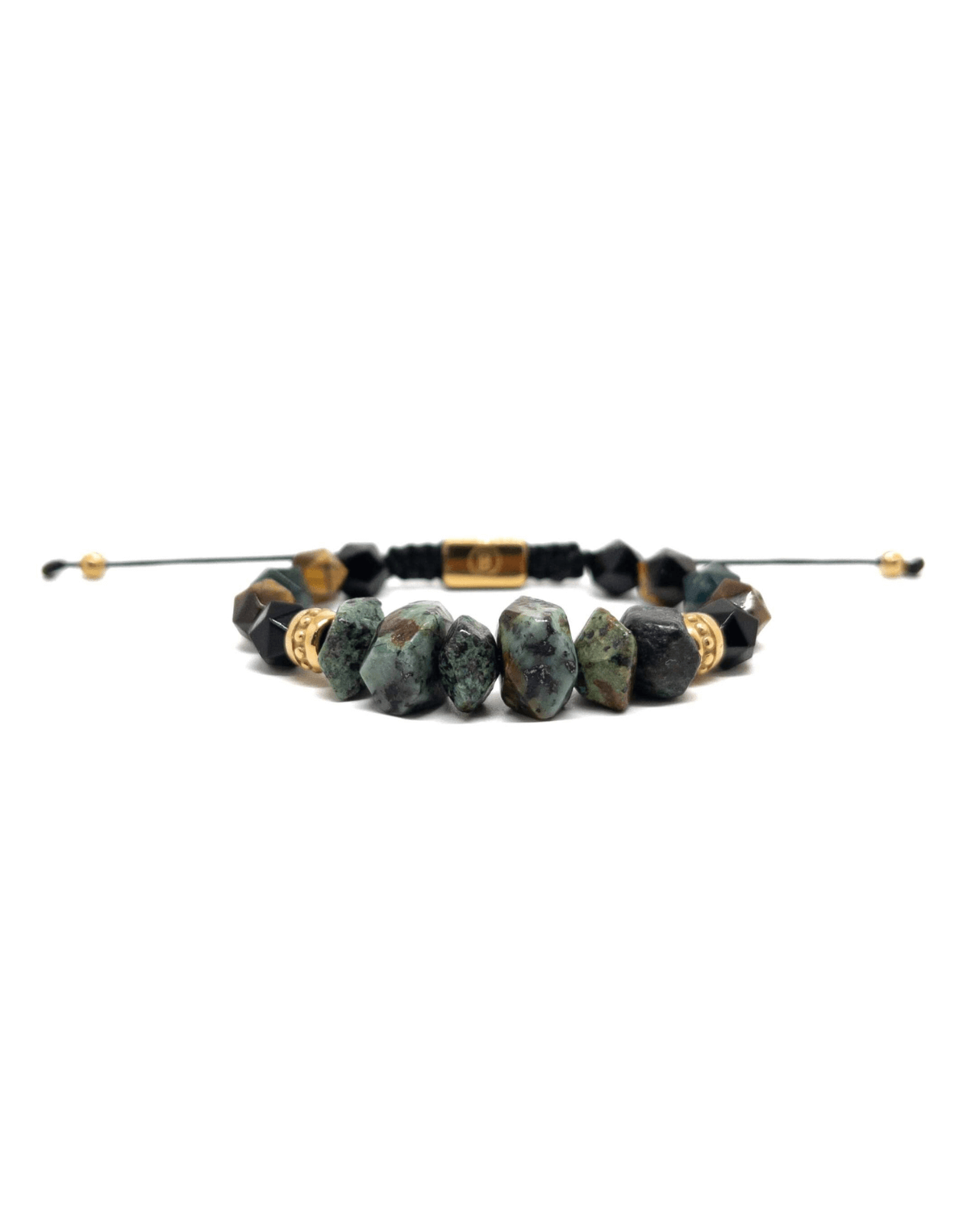 Tiger Eye Turquoise Thread Bracelet – Gold Main image