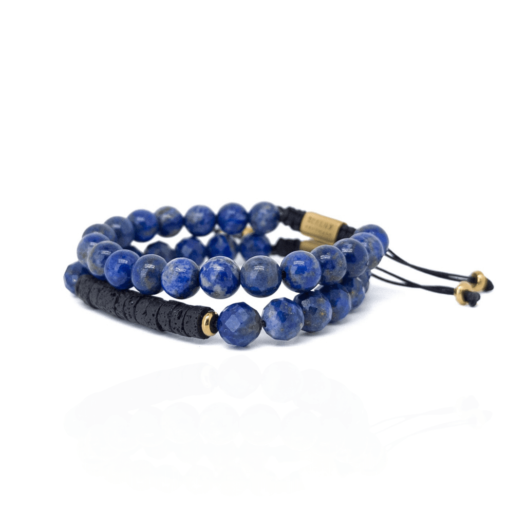 Lapis Heishi Stack - Gold