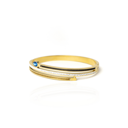 Gold Plated Blue Zircon Bangle