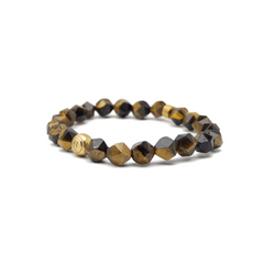 Faceted Brown Tiger Eye Gold Plated Signature