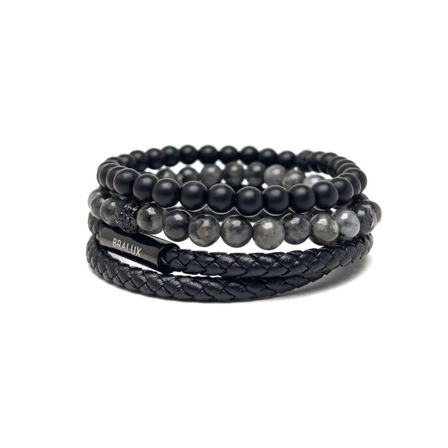 Duo Black Leather Stack – Black SS Main image