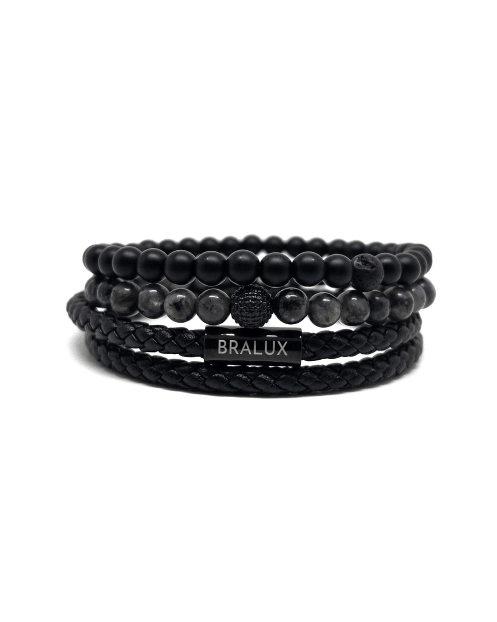 Duo Black Leather Stack – Black SS