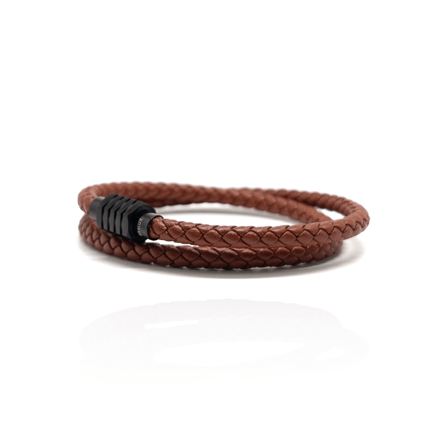 The Brown duo and Black Plated Buckle Leather bracelet