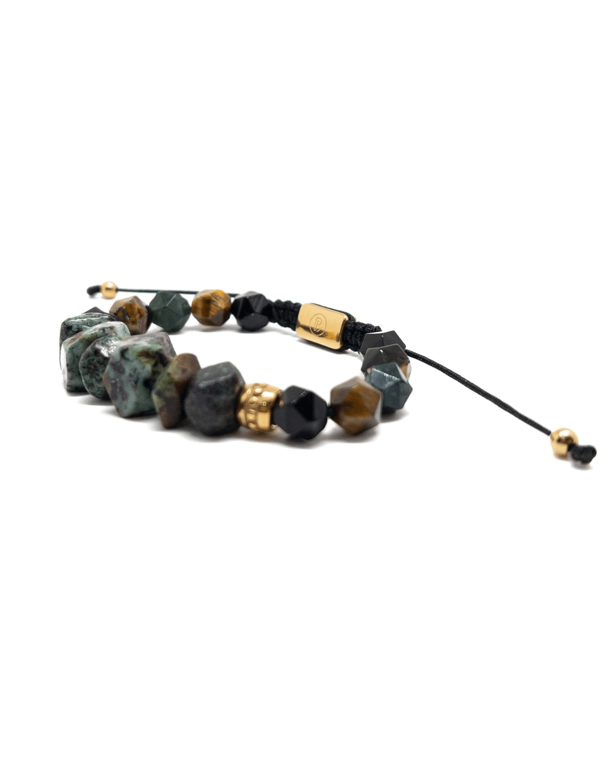 Tiger Eye Turquoise Thread Bracelet – Gold Secondary image