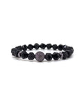 Black Agate Cylinder Bracelet