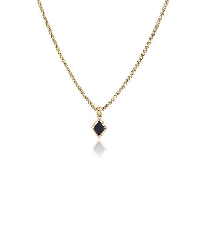 Collier en onyx taille diamant – Or Image principale du produit