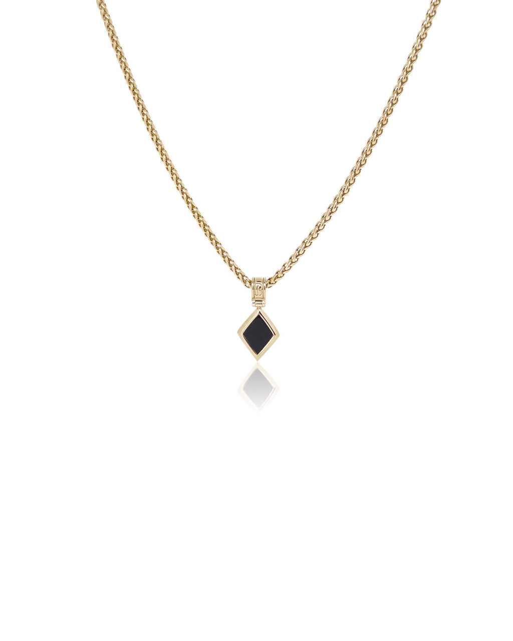 Diamond Shape Onyx Necklace – Gold