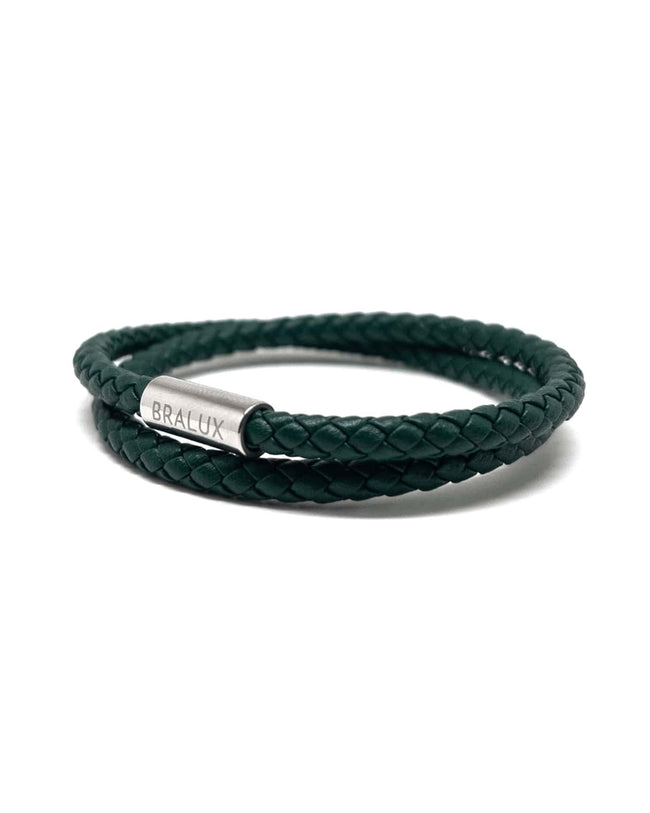 Duo Green Leather – Silver Main image