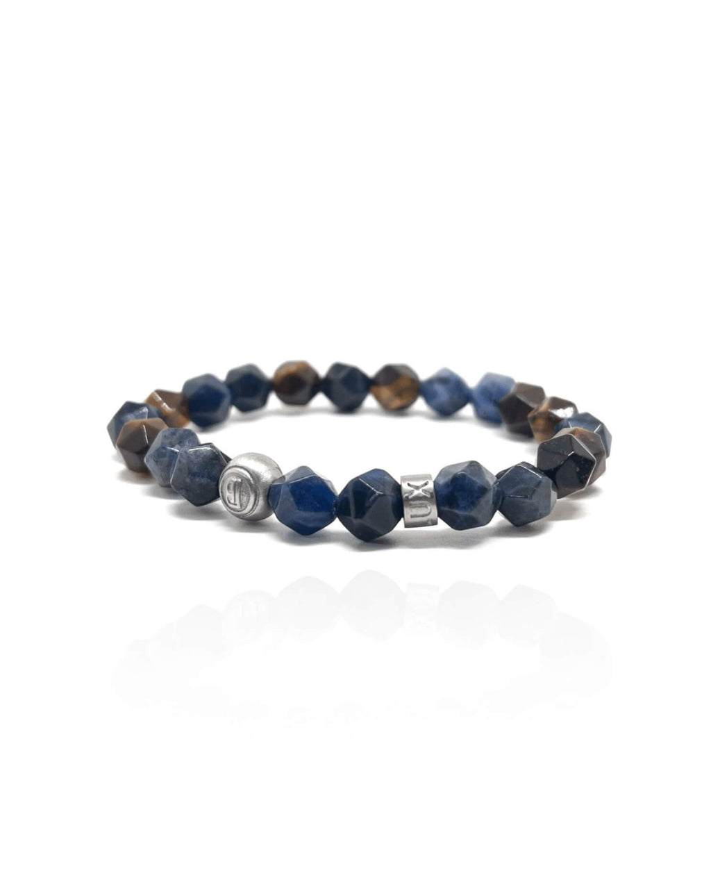 Faceted Sodalite Tiger Eye Signature – Silver