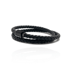 The Full Black duo leather bracelet II