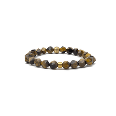 Faceted Brown Tiger Eye Gold Plated Signature