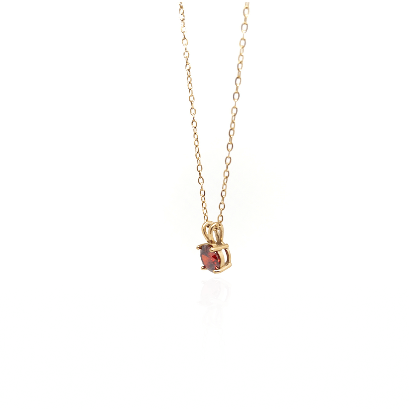 Red Zircon Necklace – Gold