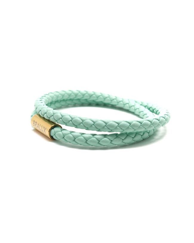 Duo Light Green Leather Bracelet Main image