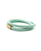 Bracelet Duo en cuir vert clair