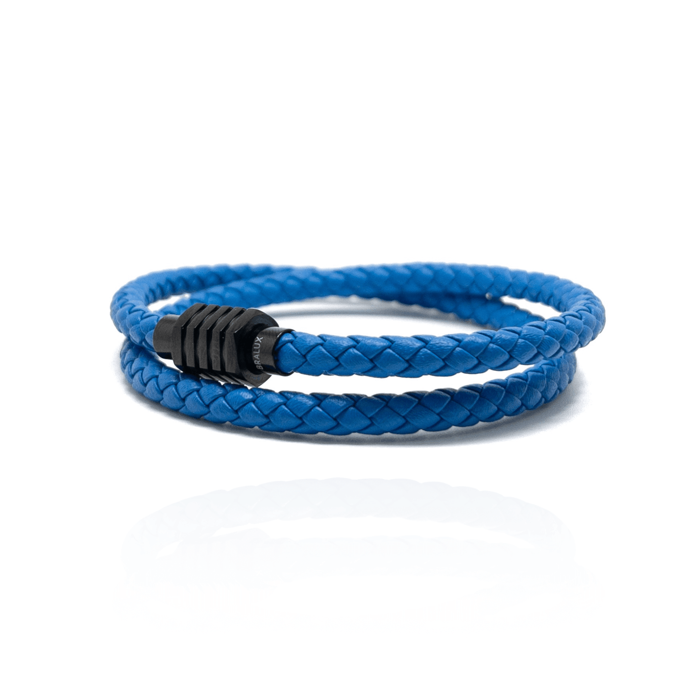 The Blue duo and Black Plated Buckle Leather bracelet