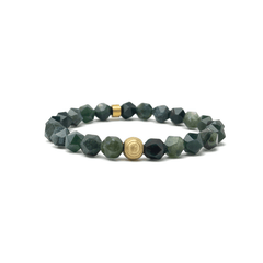 Faceted Moss Agate Gold Plated Signature