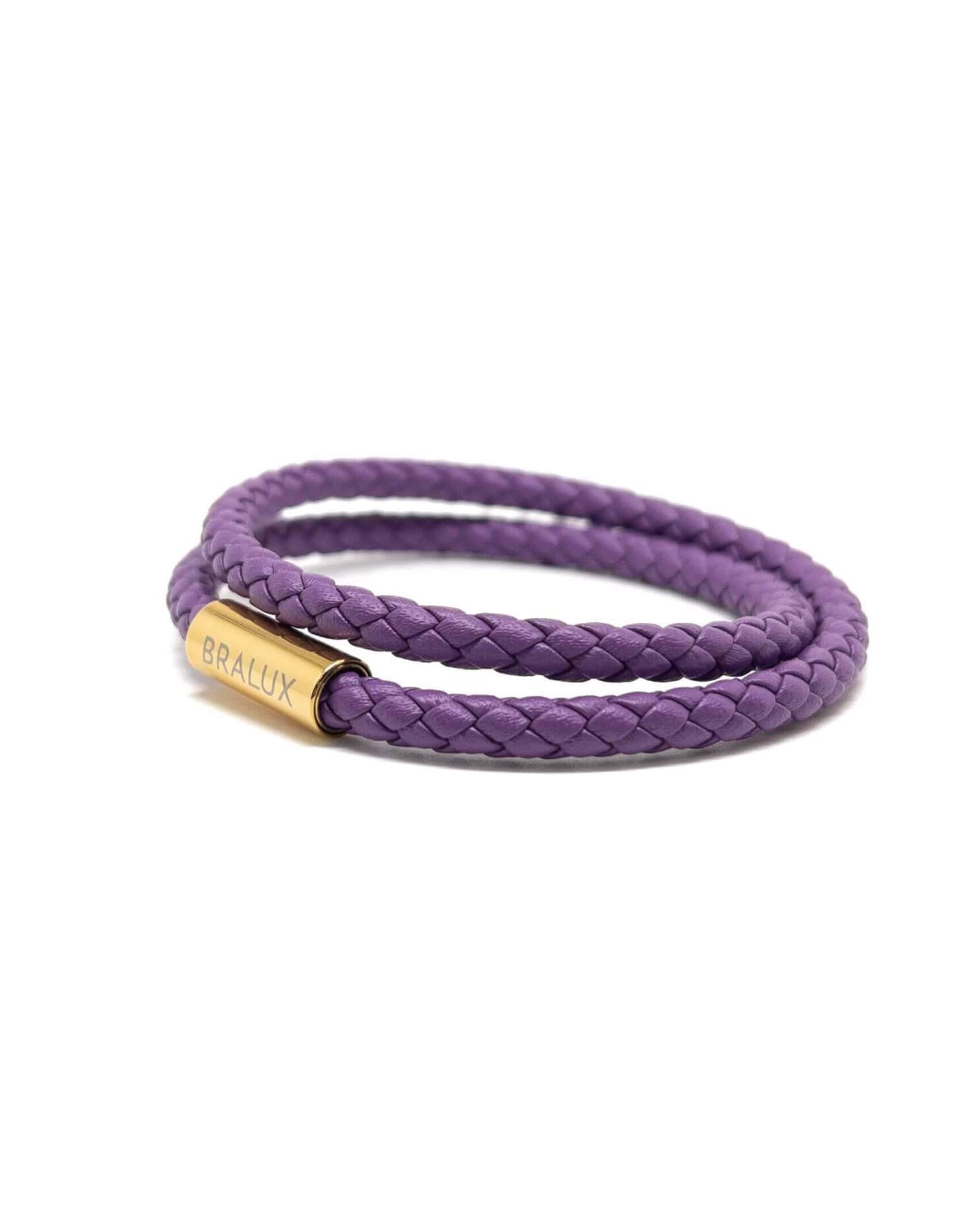 Duo Purple Leather Bracelet