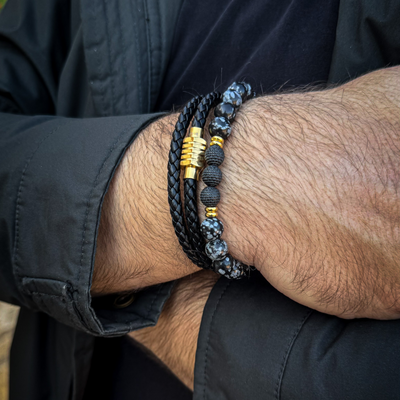 The Black Duo Leather and Gold Plated Buckle