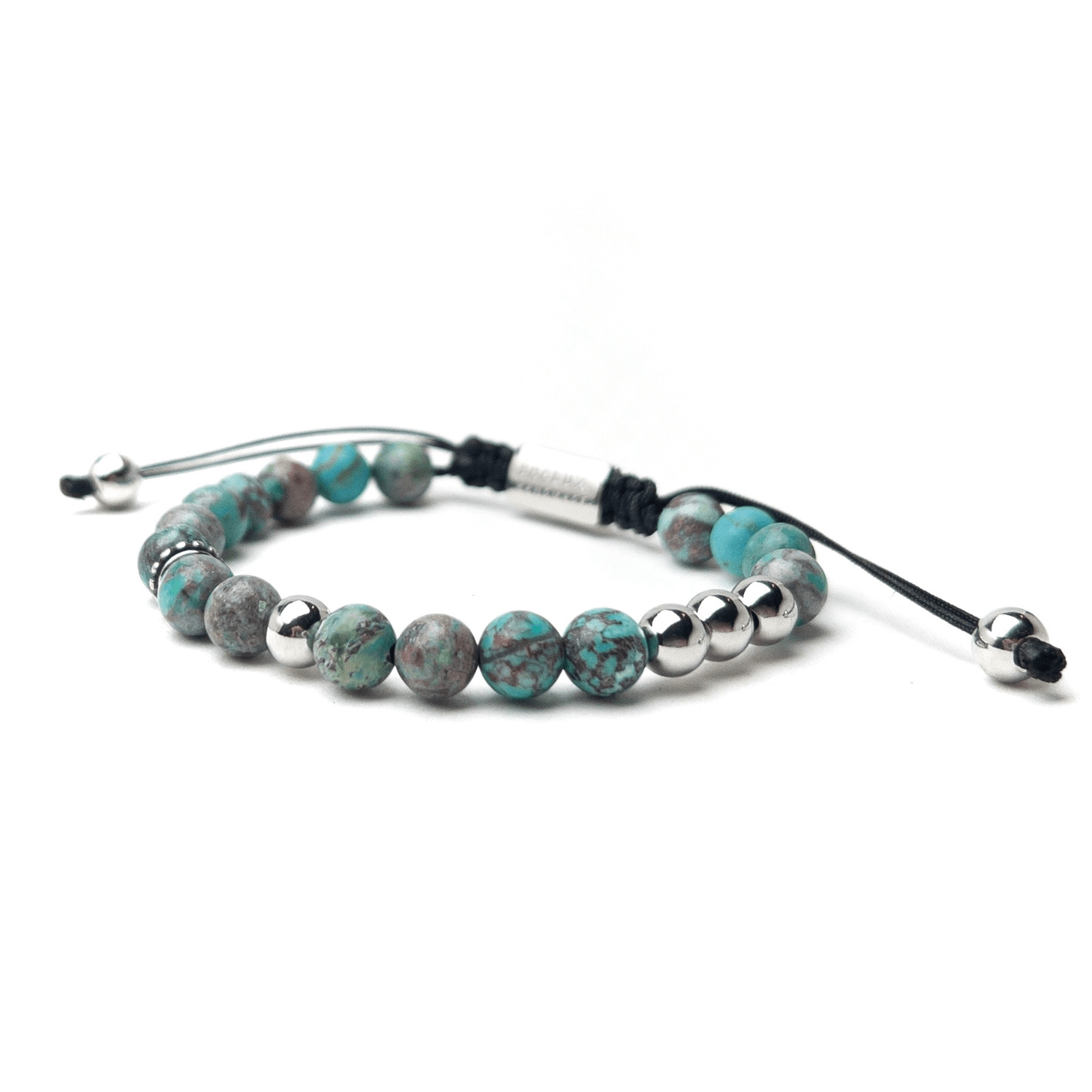 Green Sediment Thread Bracelet – Silver