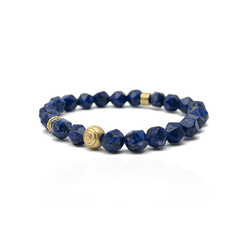 Faceted Lapis Lazuli Gold Plated Signature