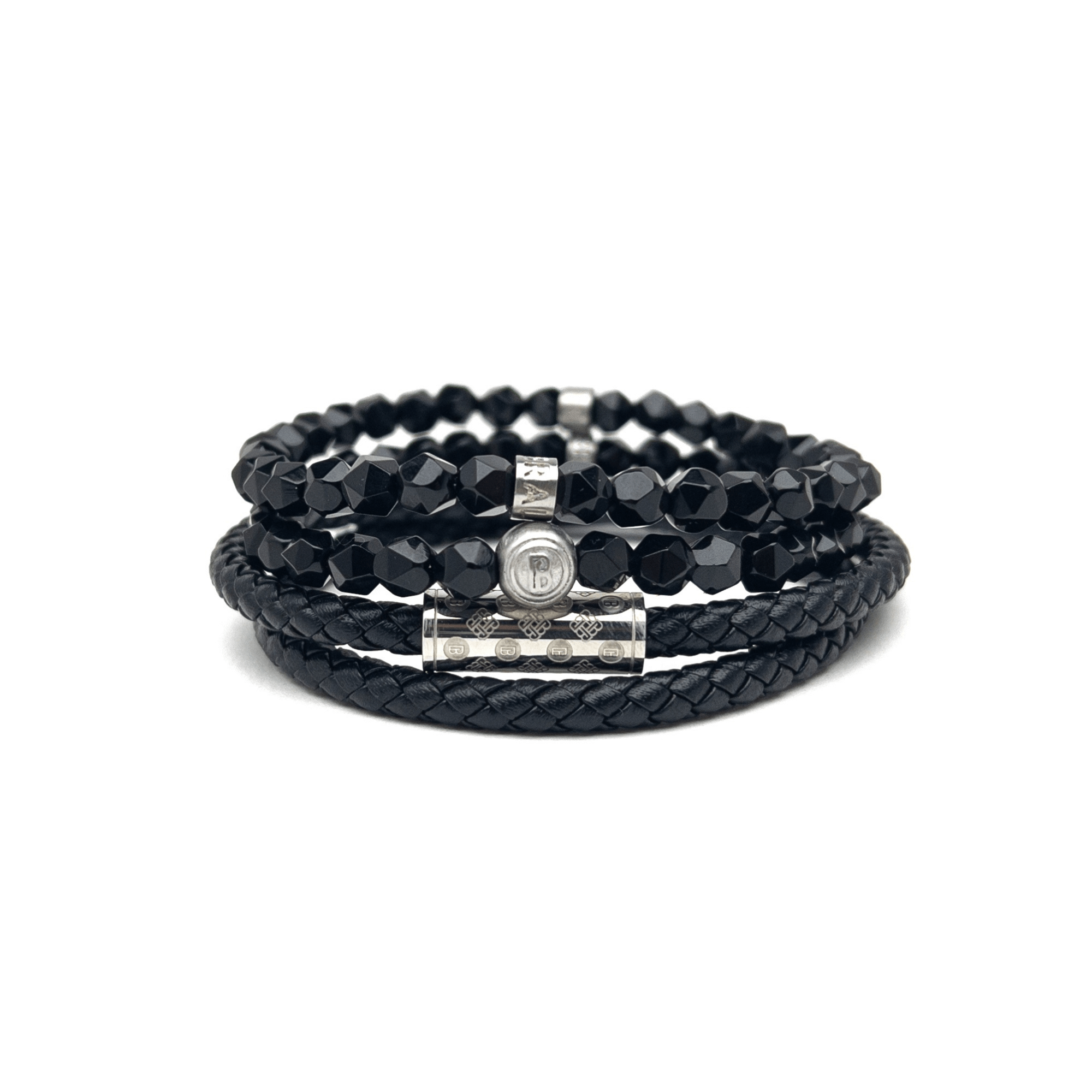 Black Monogram Stack – Silver