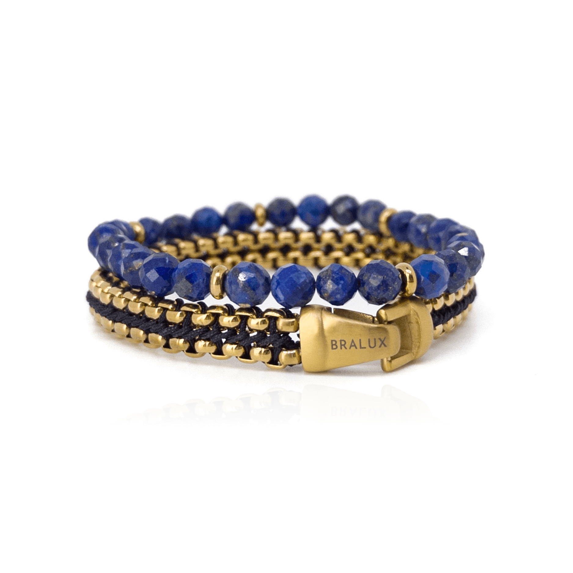 Woven Lapis Lazuli Stack - Gold Main image