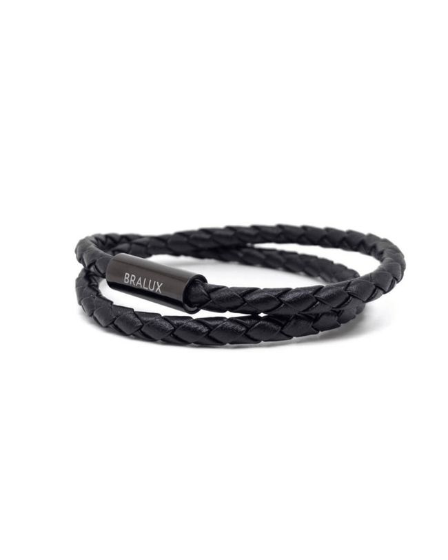 سوار الجلد الثنائي الأسود الكامل Main image