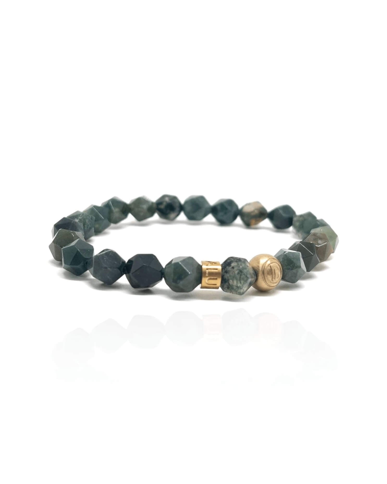 Faceted Moss Agate Signature – Gold