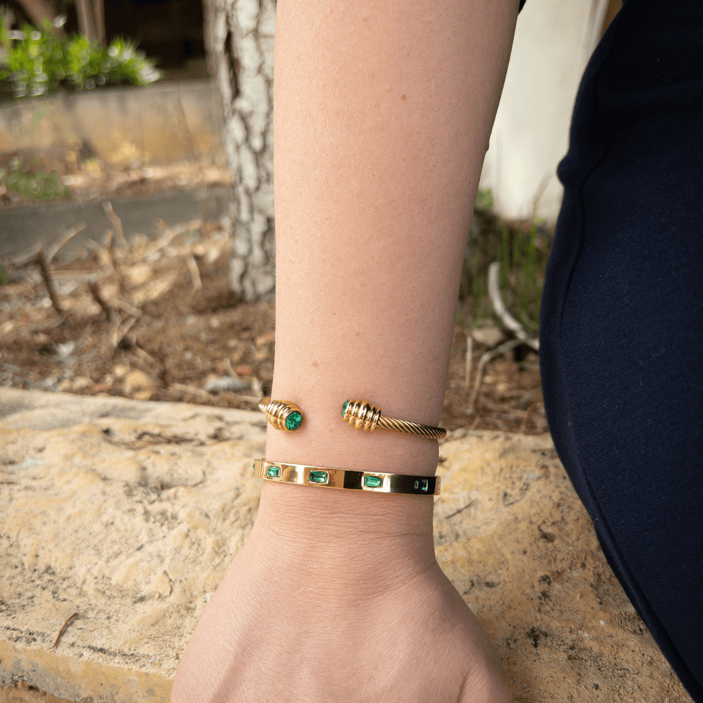 The Cubic Green Bangle