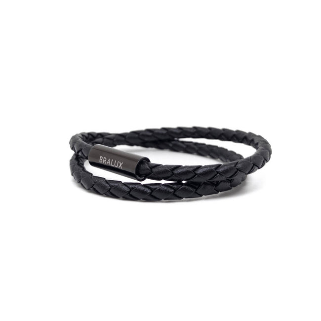 سوار الجلد الثنائي الأسود الكامل Main image