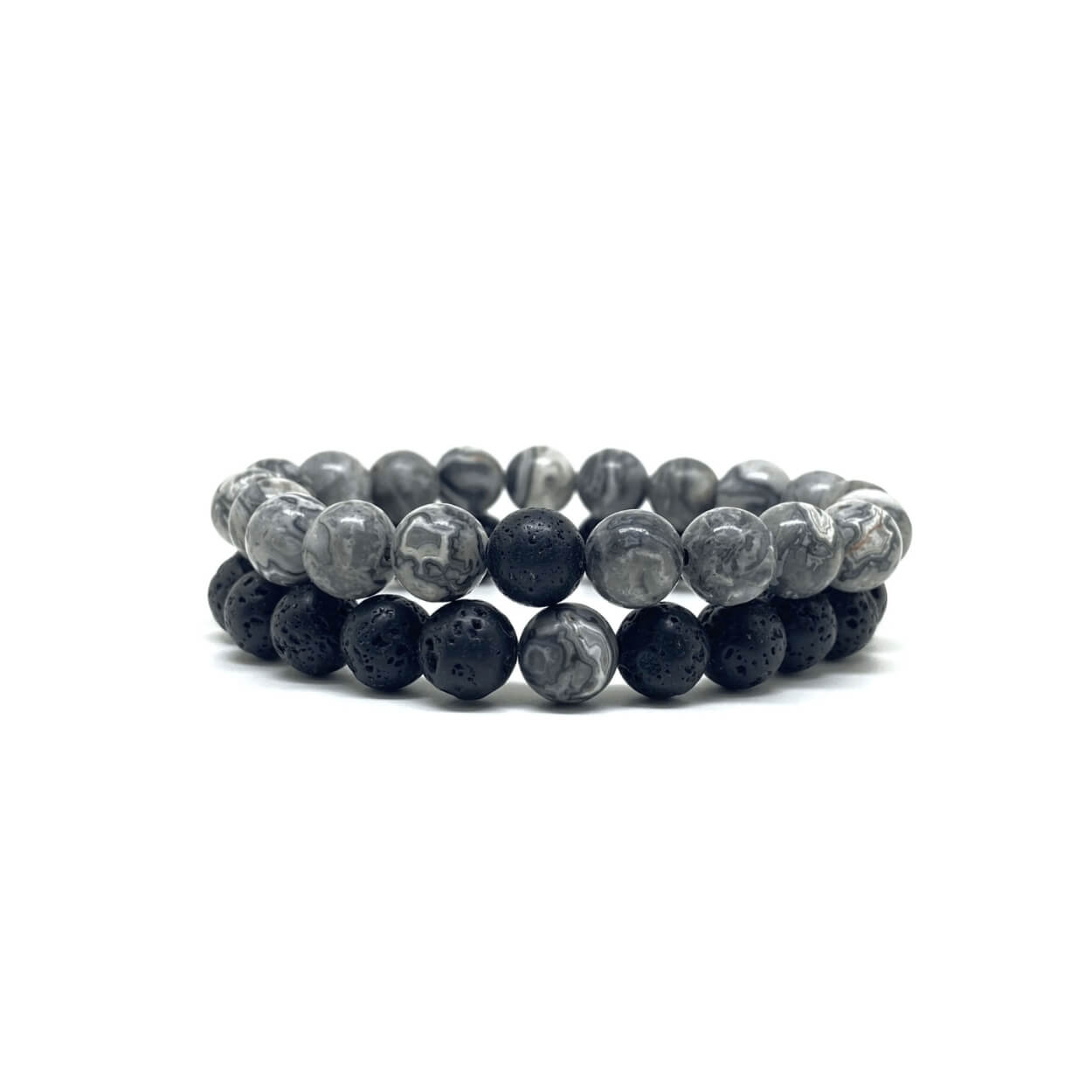 Black Grey Bracelet Set