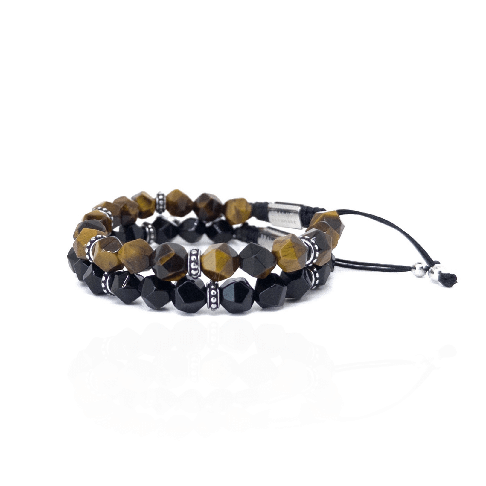 Faceted Agate Tiger eye Stack - Silver Main image