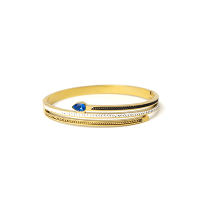 Gold Plated Blue Zircon Bangle