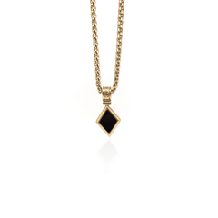 The Gold Plated Cuban Chain and Natural Onyx Necklace