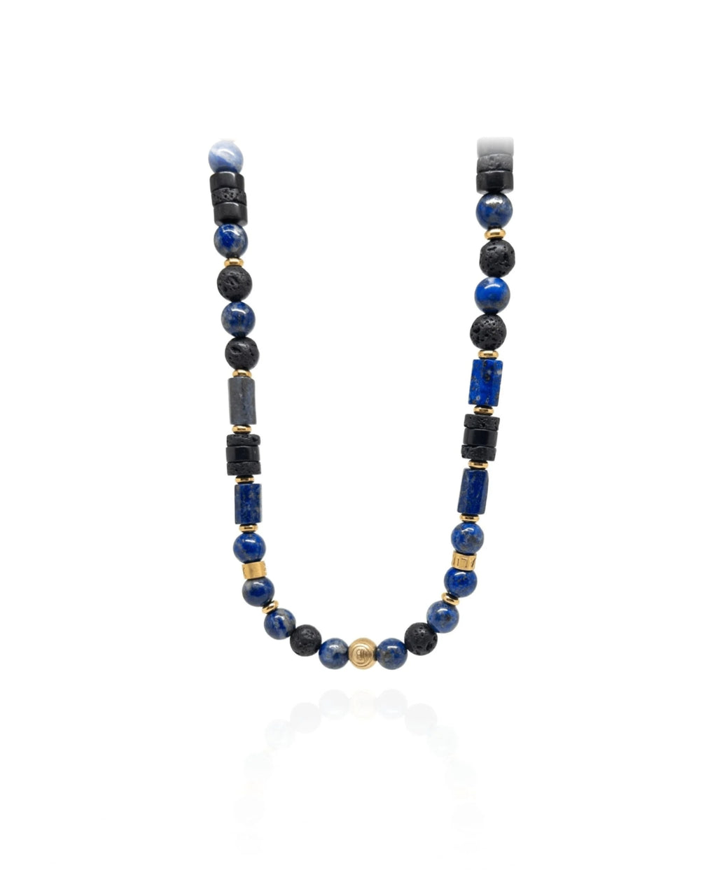 Lapis Lazuli Volcanic Necklace - gold