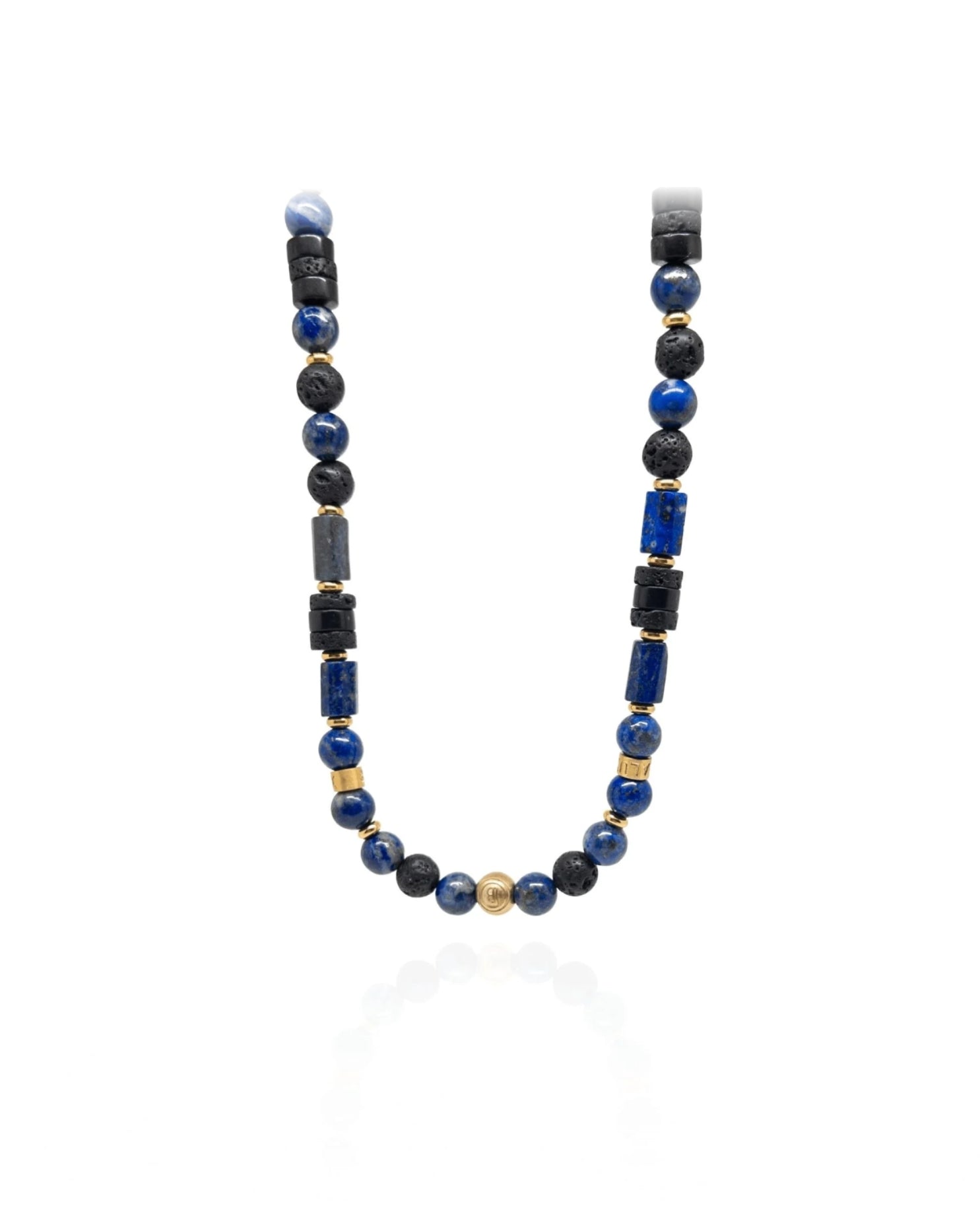Lapis Lazuli Volcanic Necklace - gold
