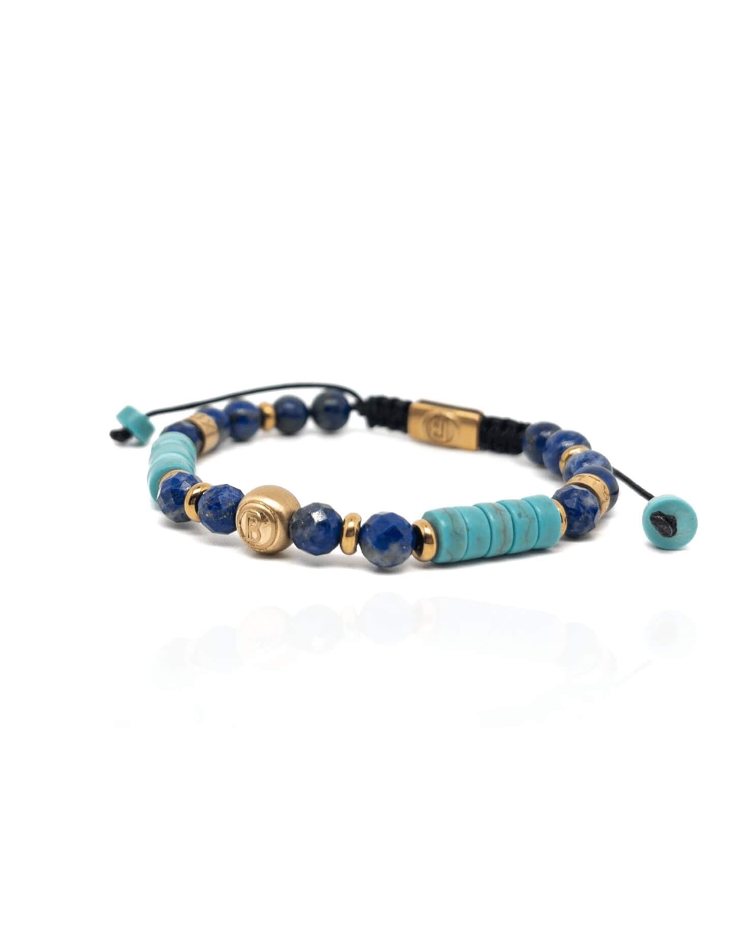 Lapis Lazuli and Turquoise Heishi Bracelet