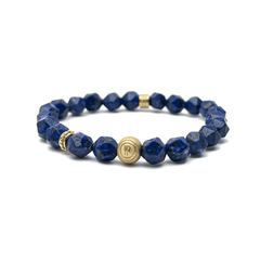 Faceted Lapis Lazuli Gold Plated Signature