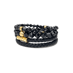 Black and Gold Plated Monogram Stack