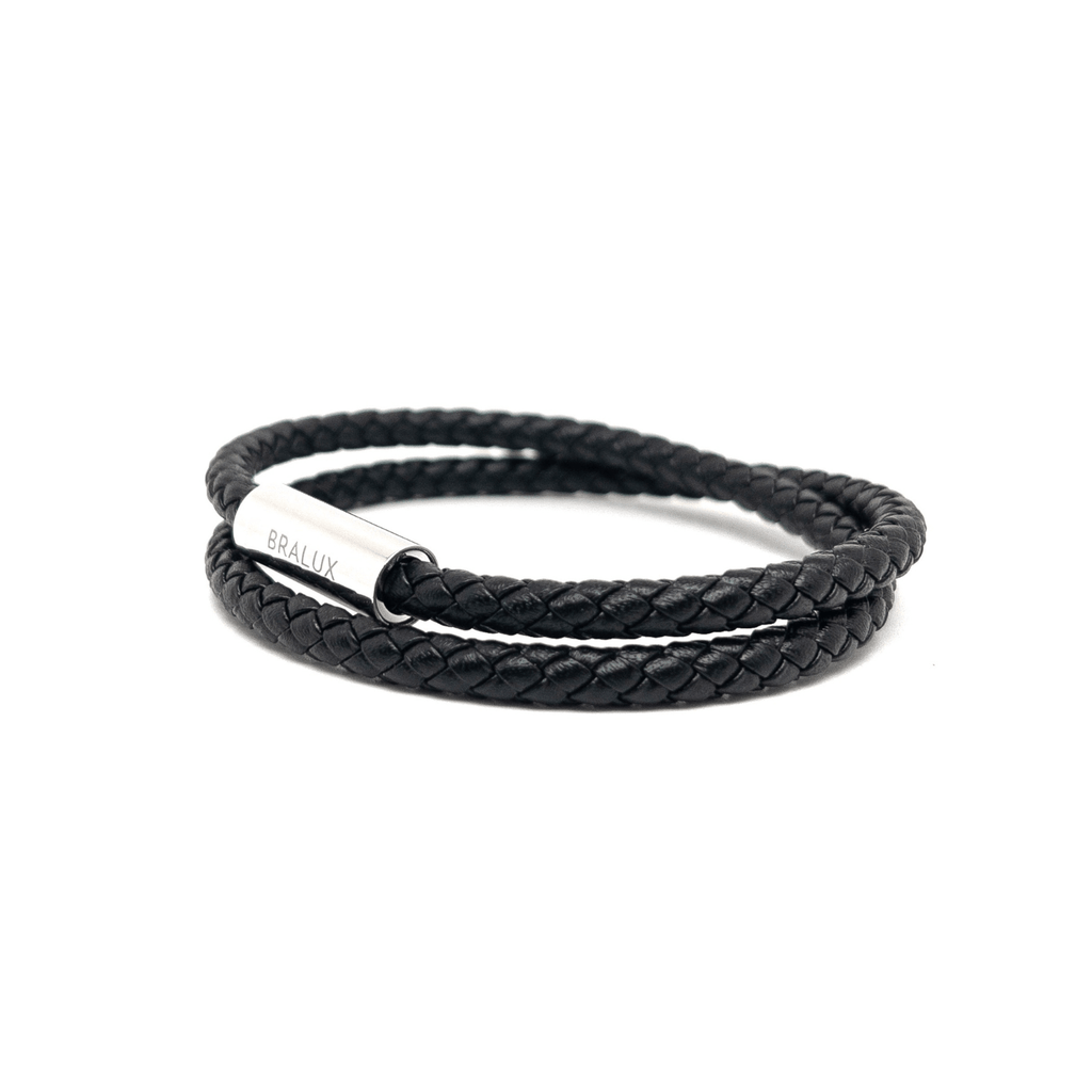 Duo Black Leather – Silver